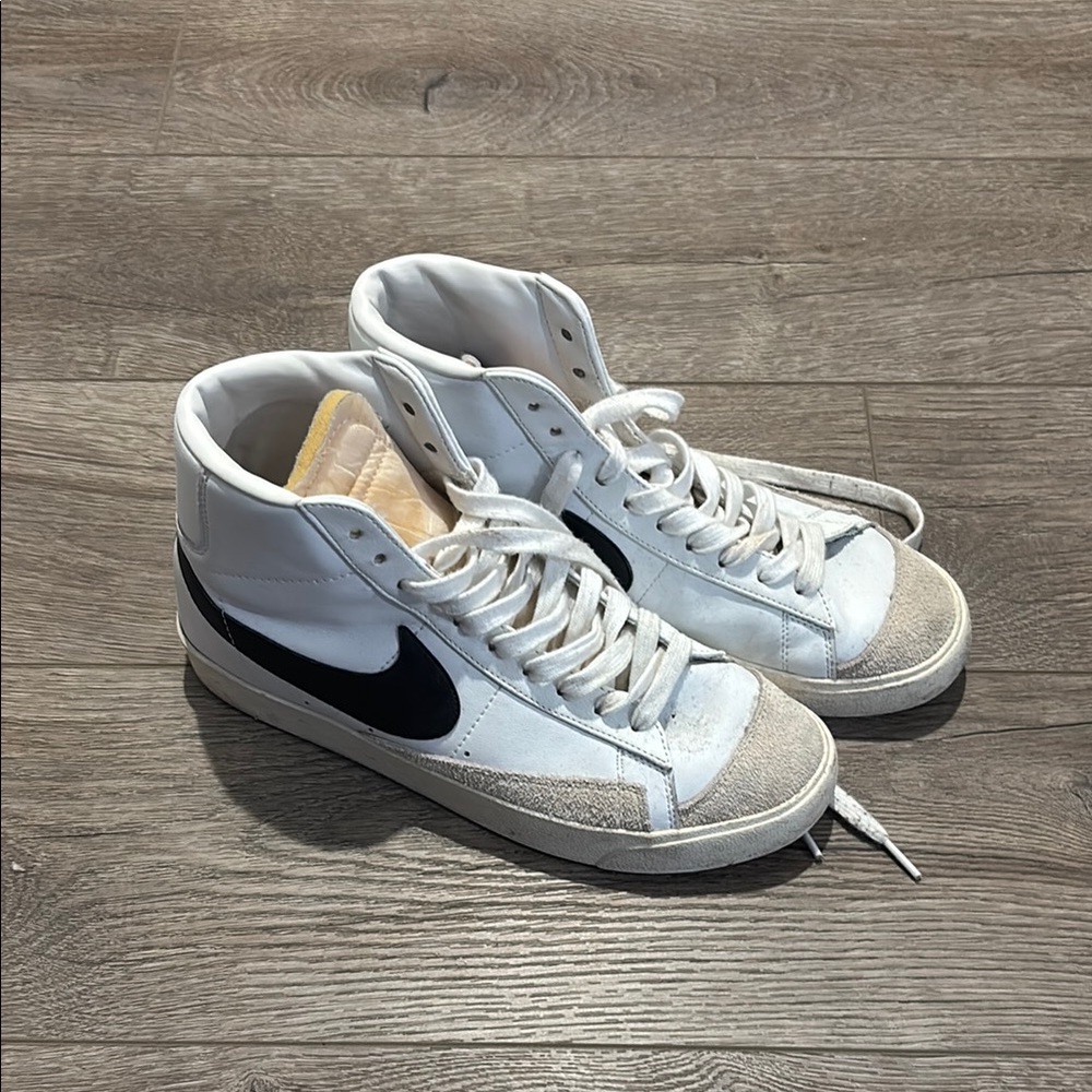 Nike White and Black High-Top Sneakers